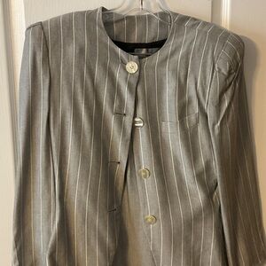 Jacqueline Ferrar Gray Striped Women's Blazer 80’s